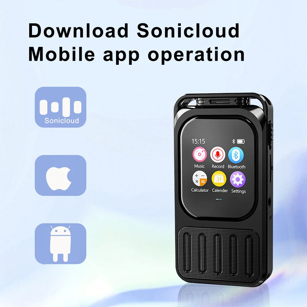Vandlion V78AI Touchscreen Voice Recorder — Digital Audio & Video Player with 5.3" Display, Bluetooth, and Voice-to-Text Translator