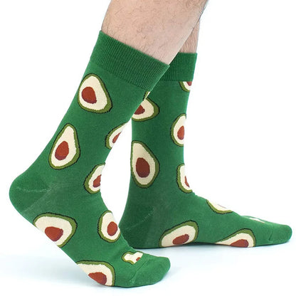 5-Pair Combed Cotton Novelty Crew Socks - Funny Skateboard Casual Socks for Men & Women