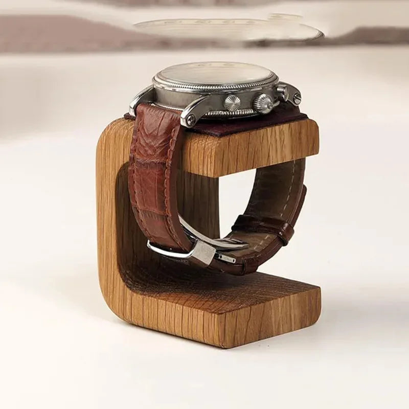 Wooden Watch Holder Stand - Solid Wood Jewelry Organizer Display for Watches Bracelets & Rings