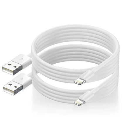 2-Pack MFi Certified CarPlay Lightning Cable - USB-A Fast Charging & Data Transfer Cord for iPhone 14/13/12/11