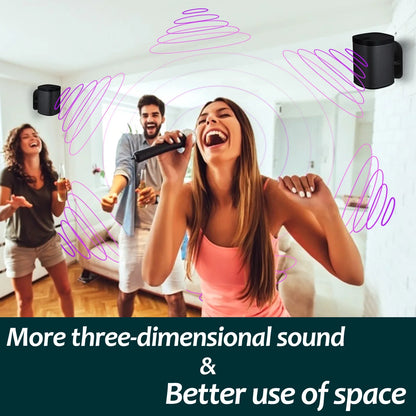 Speaker Wall Mount Bracket - Space-Saving Rugged Audio Speaker Mount Stand