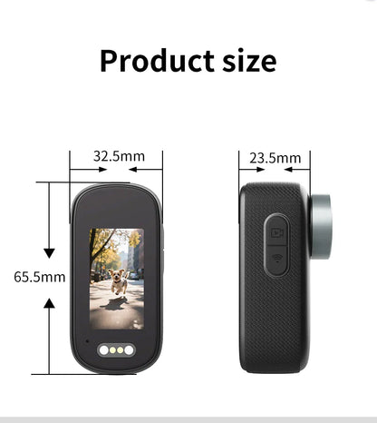 4K WiFi Mini Action Camera — Portable Thumb-Size Sport Cam for Outdoor, Helmet, Motorcycle, Cycling & Vlogging