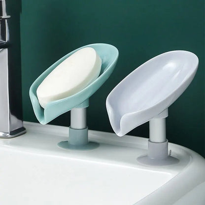 2PCS Creative Soap Box Holder - Punch-Free Suction Cup Draining Soap Rack for Bathroom Storage and Organization