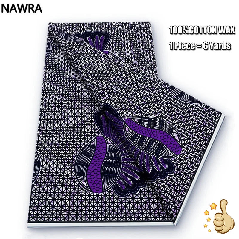 2026 African Real Wax Print Fabric - 100% Cotton Nigerian Ghana Style Pagne for Women