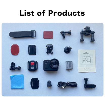 VIRAN V10 5K Waterproof Action Camera with 2" Touch LCD, Electronic Image Stabilization, Dashcam & Motion Detection