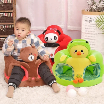 Baby Animal Plush Sofa Cover - Soft Feeding Chair Seat Cover for Toddlers, Comfortable Baby Sofa Cushion Without Filling