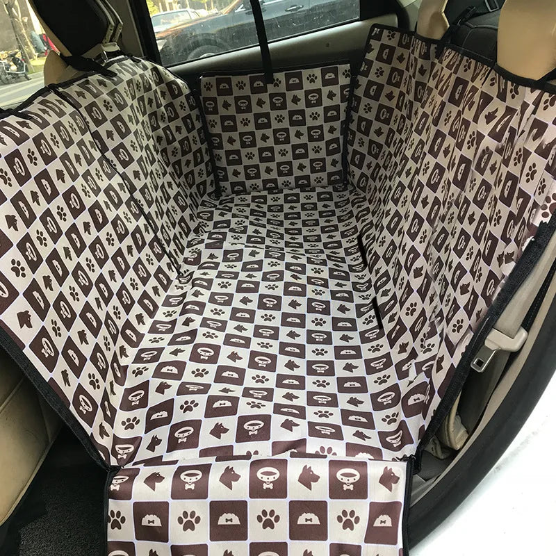 Waterproof Dog Car Seat Cover - Pet Travel Hammock Mat for Small, Medium & Large Dogs with Rear Seat Protection