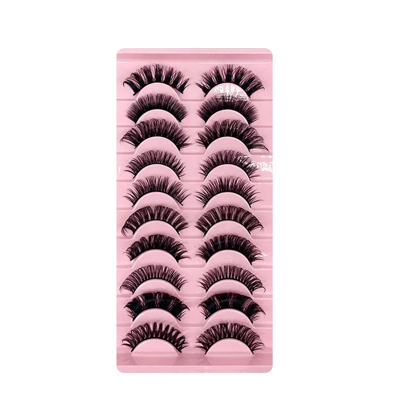 2/10 Pairs 3D Mink Russian Strip False Eyelashes – Dramatic Fake Lash Extensions for Makeup