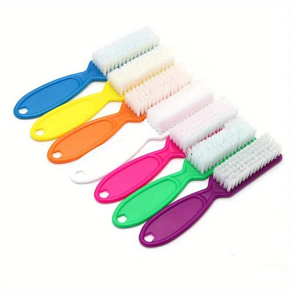 2PCS Nail Brush Set - Soft Plastic Long Handle Cleaning Brushes for Nail Art, Manicure & Dust Removal Care