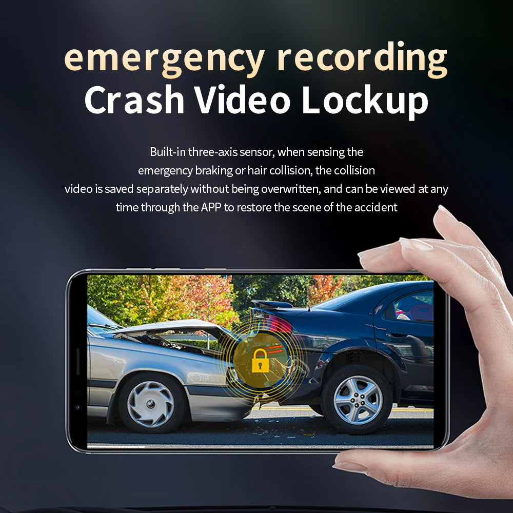 HP 4K HD Car Dash Cam – Night Vision, WiFi, Parking Monitoring, DVR Loop Video Recording
