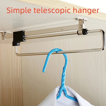 Telescopic Pants Hanger - Space Saving Metal Closet Organizer for Suits, Jackets & Wardrobe Storage