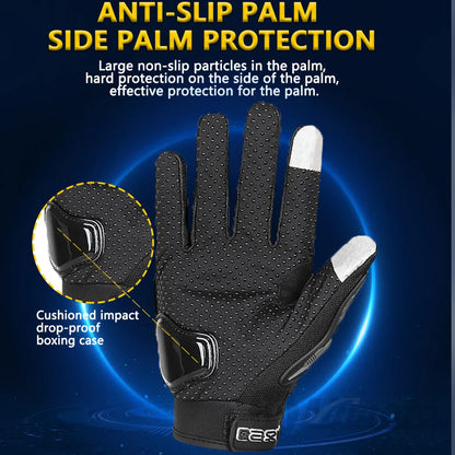 Summer Breathable Full Finger Motorcycle Gloves - Non-Slip, Wear-Resistant Motocross Racing Gloves with Touch Screen Compatibility