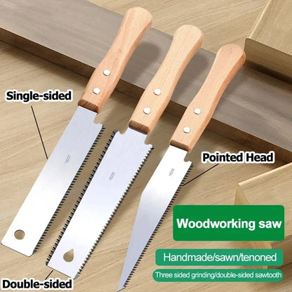 Hand Saw - SK5 Steel Fine-Tooth Woodworking Saw with Flexible Single/Double-Sided Blade