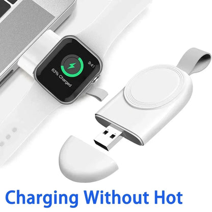 Mini Magnetic Apple Watch Charger - Portable Wireless Charging Dock Cable for Watch Series 8, 7, 6, 5, 4, SE, 3 & 2