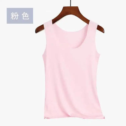 2025 Women’s Ice Silk Tank Top - Seamless Breathable Slim Fit Camisole Sleeveless Vest Undershirt