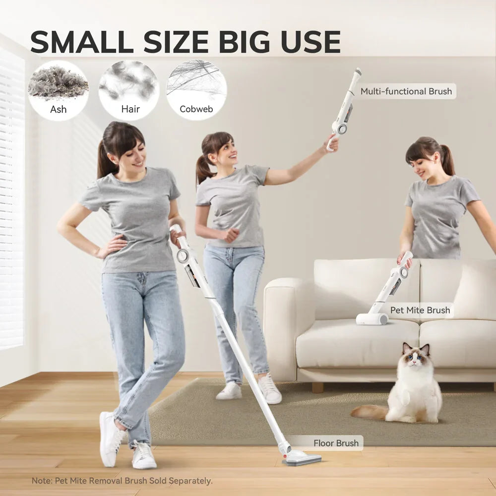 Portable Handheld Vacuum Cleaner – Multi-Function Lightweight Cleaner for Pet Hair, Home & Car, White