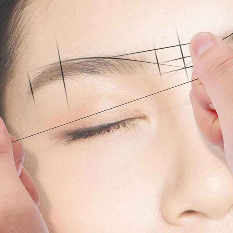 10M Pre-Inked Microblading Mapping String — Eyebrow Brow Marker Thread (White/Black/Pink) for Permanent Makeup