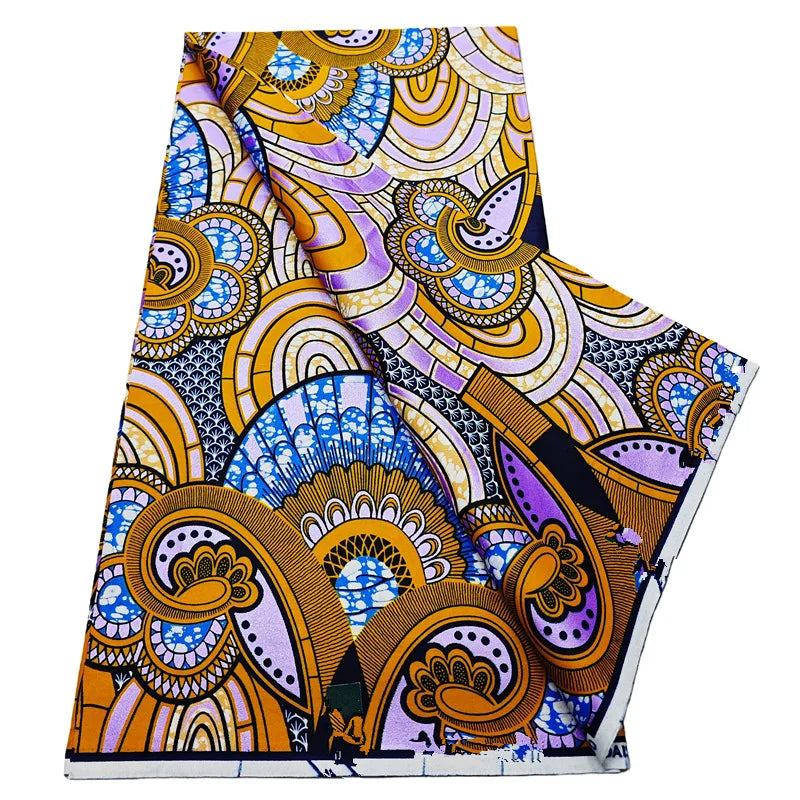 African Real Wax Print Fabric - 6 Yards 100% Cotton Ghana Ankara Loincloth Material