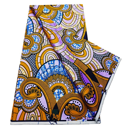 African Real Wax Print Fabric - 6 Yards 100% Cotton Ghana Ankara Loincloth Material