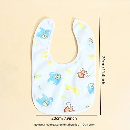Cotton Baby Bib Set - 4/6/8/10PCS Waterproof Feeding Bibs & Toddler Scarf Protection for Newborn Boys Girls