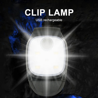 LED Clip Safety Light - USB Rechargeable Running Lamp with 4 Modes for Night Jogging, Hiking & Fishing