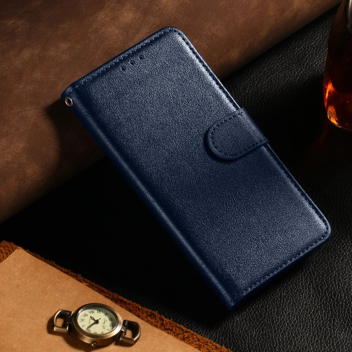 Leather Flip Wallet Case with Stand – Protective Cover for iPhone 15, 14, 13, 12 Mini, 11 Pro Max, X, XR, XS Max, 7, 8, 6, 6s Plus, 5, 5s, SE 2020