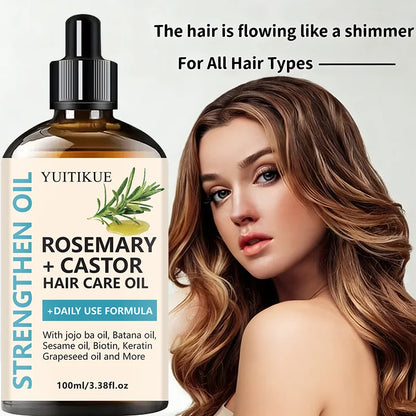 Rosemary & Castor Hair Oil - Strengthening Blend with Jojoba & Batana Oils