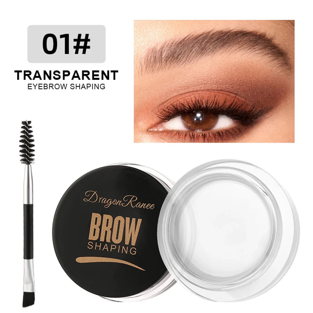 Matte Brown & Black Eyebrow Cream – 3D Natural Tint, Waterproof Gel Wax, Long-Lasting Eyebrow Enhancer