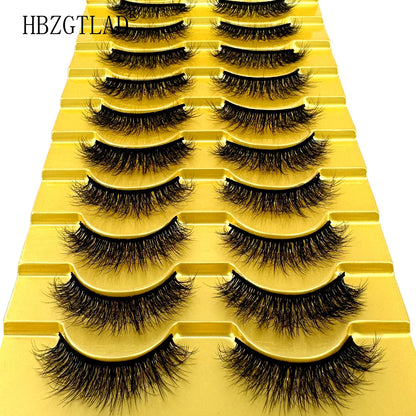 10 Pairs 3D Mink False Eyelashes – Natural Long & Short Fake Lashes Makeup Kit (38 Styles)