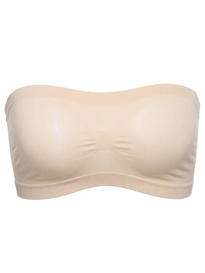 Women’s Sexy Strapless Crop Top Bra – Breathable Mesh Bandeau, Invisible No-Pad Summer Brassiere