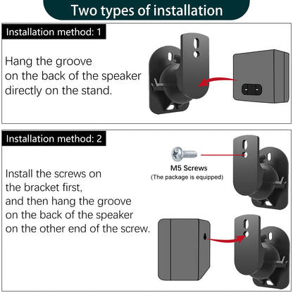 Speaker Wall Mount Bracket - Space-Saving Rugged Audio Speaker Mount Stand