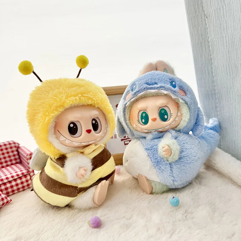 Cute Cartoon Green Dinosaur Outfit for Labubu Plush – Style Shark Macaron Clothes & Accessories