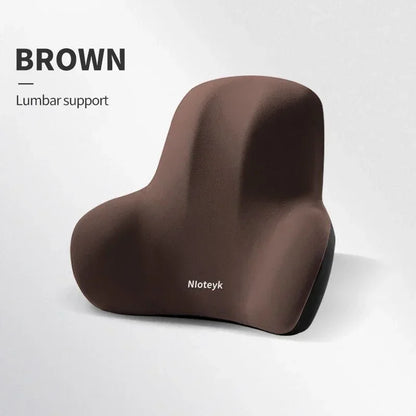 Memory Foam Car Neck & Lumbar Support Cushion – Universal Car Seat Pillow for Neck and Waist Comfort