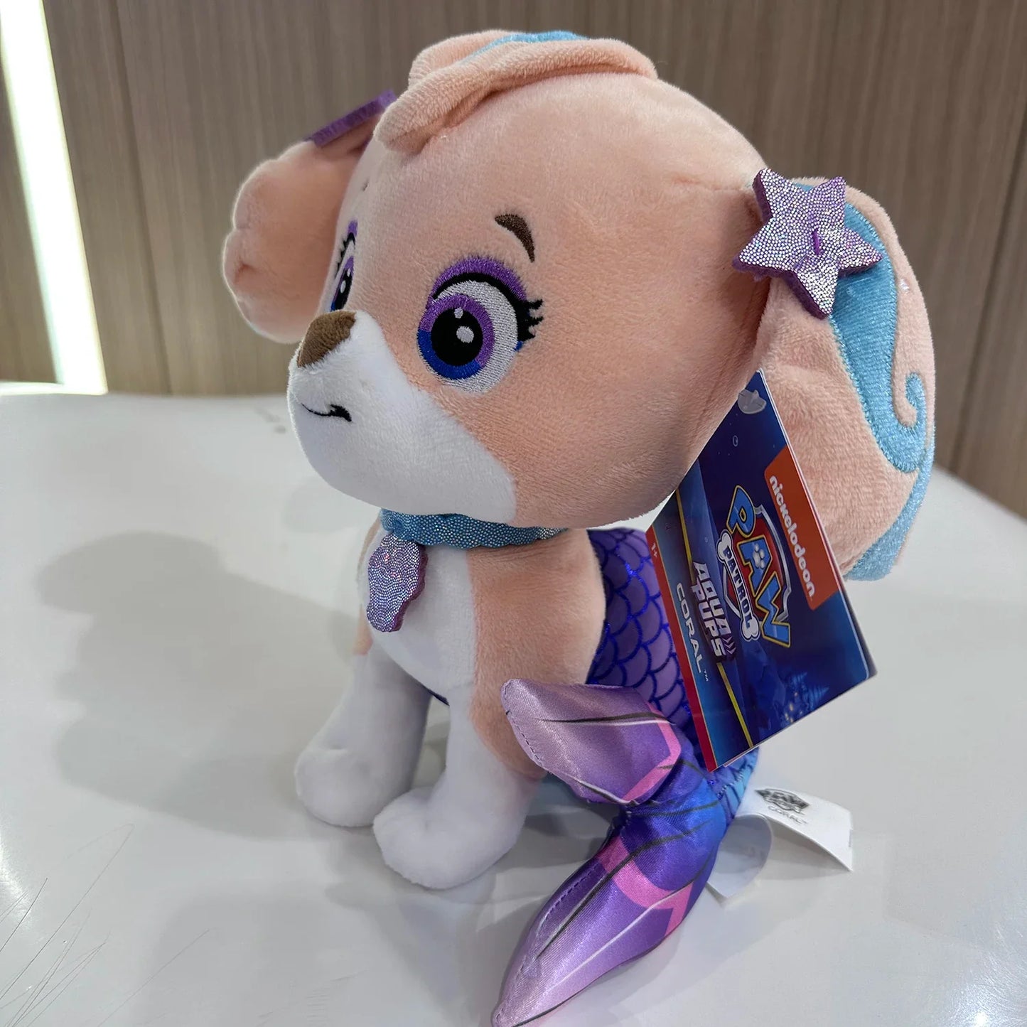 PAW Patrol Coral Plush Toy - Official Cartoon Stuffed Animal 9" Kids Birthday & Christmas Gift for Ages 2+