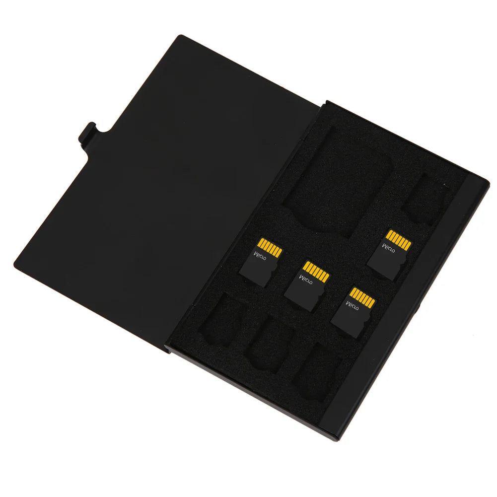 9-in-1 Portable Memory Card Case – Aluminum SD & Micro SD Card Holder with 1SD + 8TF Storage, Protector Box