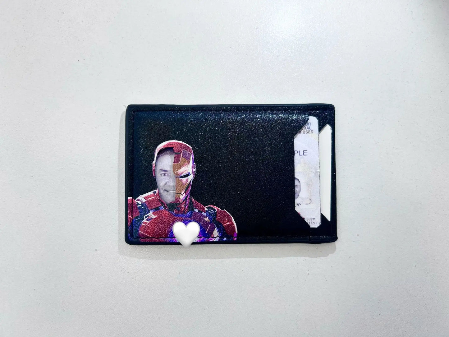 Leather Captain Wallet – Personalized Superhero Mask Card Holder & Slim ID Wallet for Men