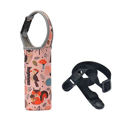 Insulated Water Bottle Carrier Bag - Adjustable Shoulder Strap Neoprene Bottle Cover Pouch for 550ml 750ml 1000ml 1500ml Bottles