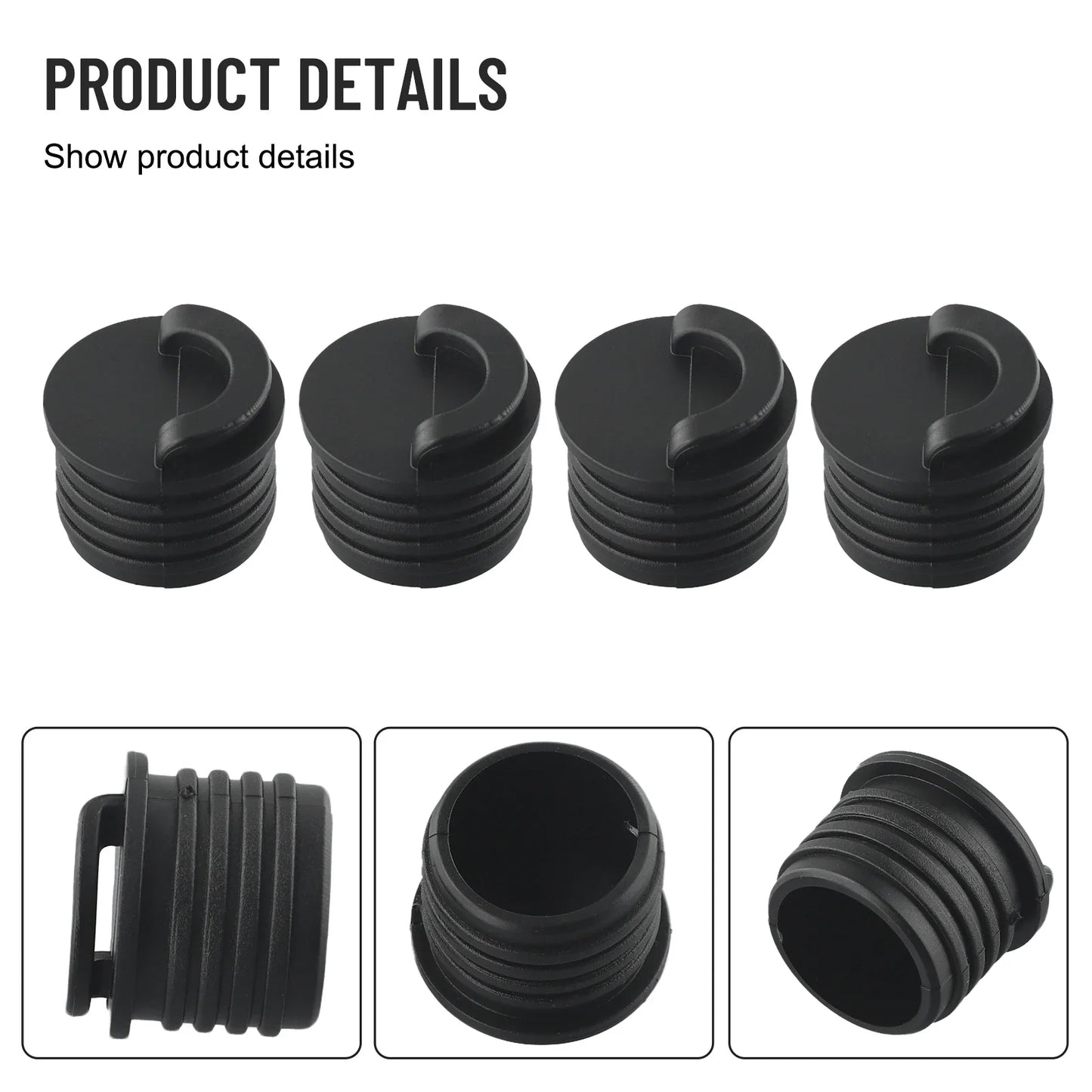 4-Pack Kayak Drain Plugs – 3.5 cm/1.20 inches for Canoe, Boat, and Bung Drain Holes, Practical Replacement Parts