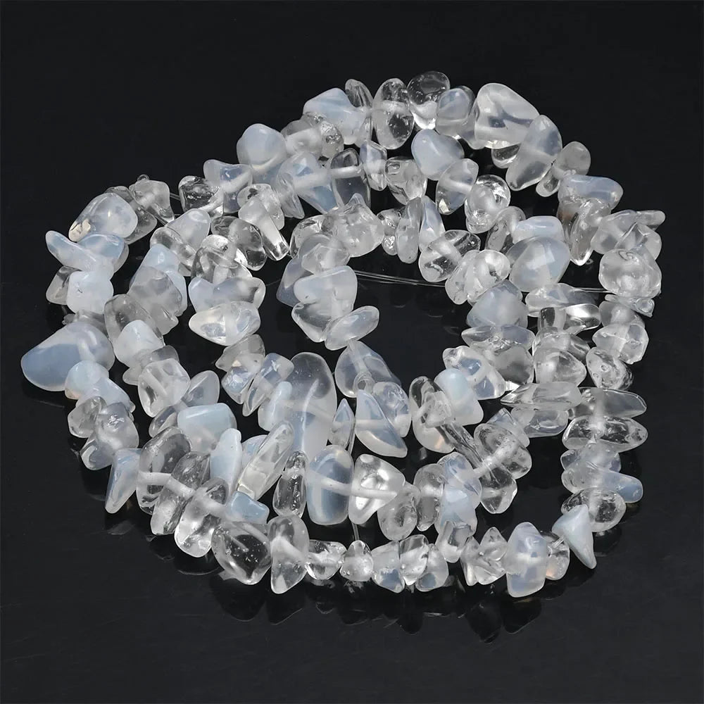 16 Inch Natural Stone Chip Beads - 5-8mm Irregular Crystal Agate Gravel Beads for DIY Bracelets & Jewelry Making