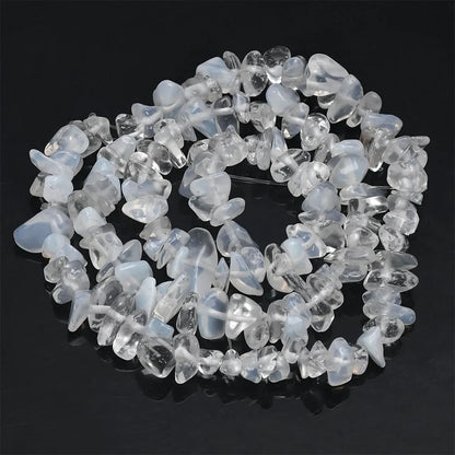 16 Inch Natural Stone Chip Beads - 5-8mm Irregular Crystal Agate Gravel Beads for DIY Bracelets & Jewelry Making