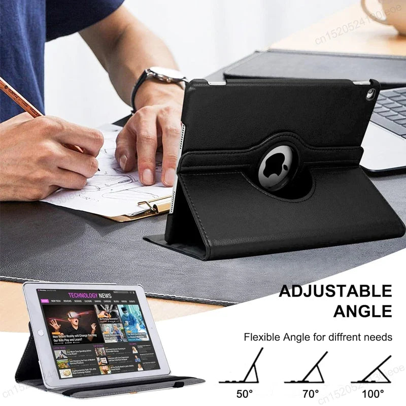 360° Rotating iPad Case - Protective Tablet Cover with Stand for iPad Pro Air 10.9 10.5 10.2 9.7 Inch Models