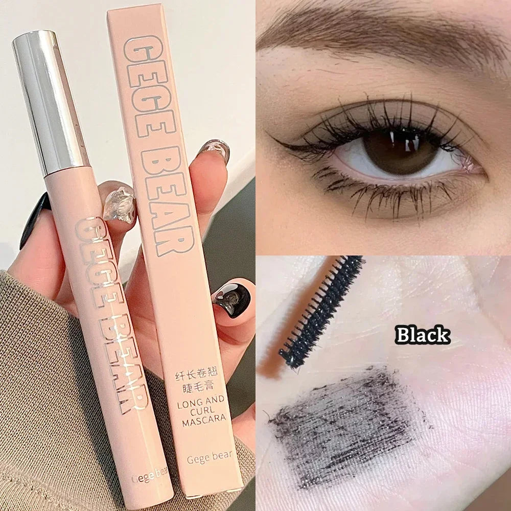 Silk Fiber Matte Mascara - Waterproof Long-Lasting Curling & Lengthening Mascara with Ultra-Fine Brush