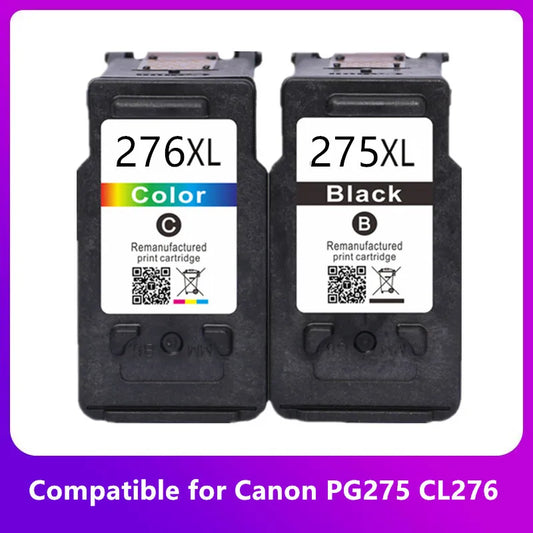 Remanufactured Canon 275XL 276XL Ink Cartridges Set – PG275 CL276 Compatible Printer Ink for Canon TS3522, TS3520 & TR4720