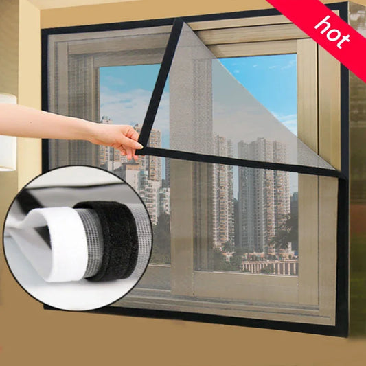 Self-Adhesive Mosquito Window Screen - Custom Size Magnetic Insect Net Mesh for Summer Window Protection