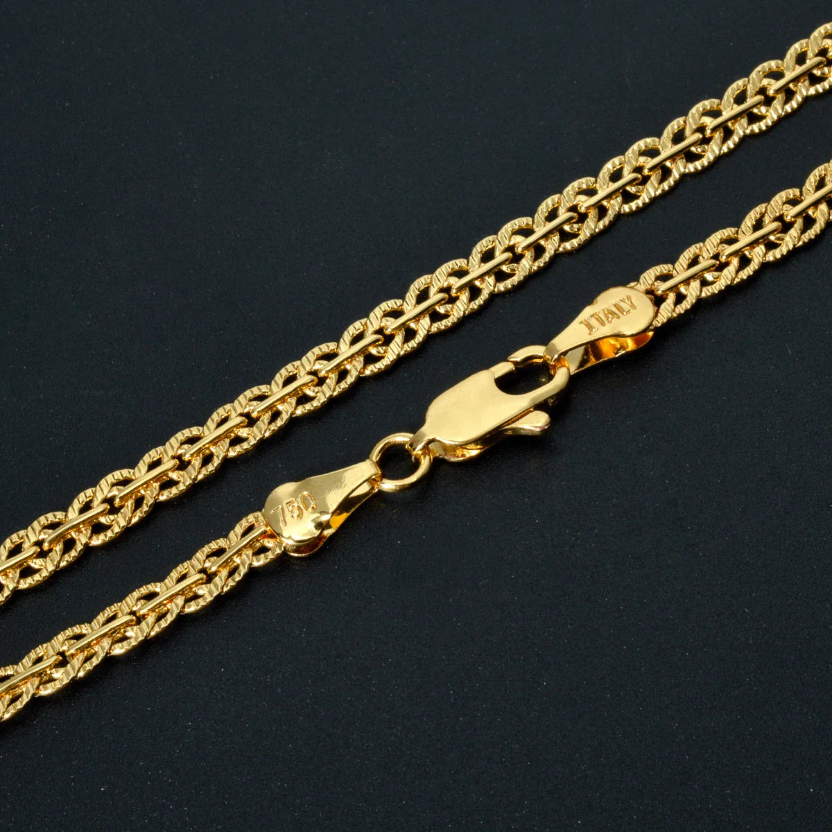 18K Gold Plated Link Chain Necklace – 5mm Cross Choker for Men & Women, Classic Daily Wear, Wedding & Party Gift