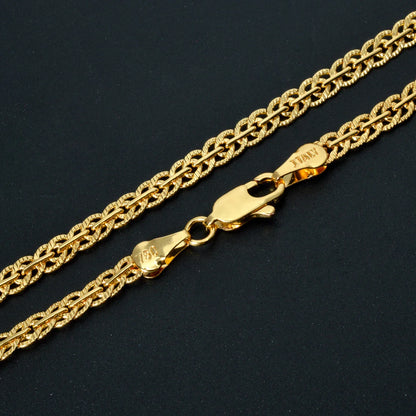 18K Gold Plated Link Chain Necklace – 5mm Cross Choker for Men & Women, Classic Daily Wear, Wedding & Party Gift