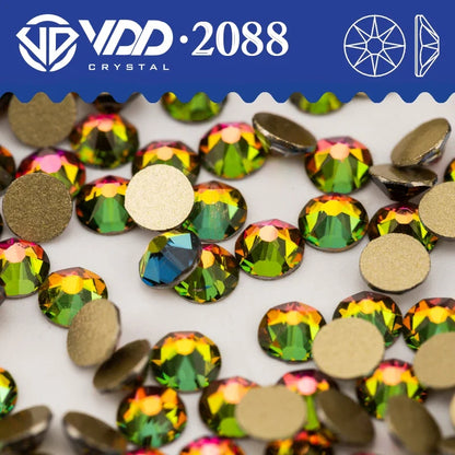 VDD Non Hot Fix Crystal Nail Art Rhinestones - 2088 Flower Flatback Gems for DIY Nail Decorations