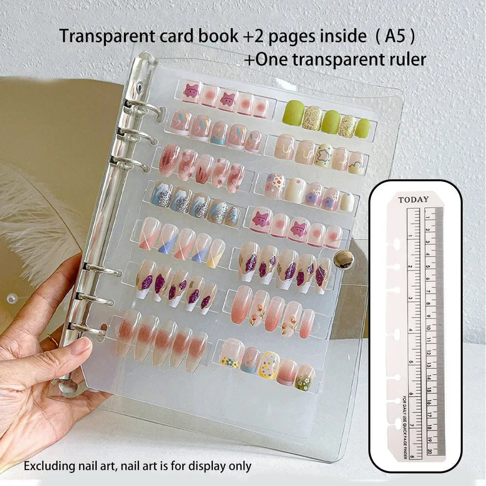 Transparent Nail Display Storage Book - Dustproof Nail Art Plate Organizer & Color Card Holder for Manicure Supplies