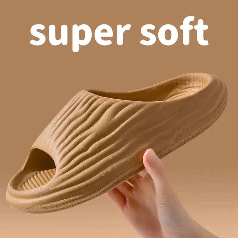 Women's Super Soft Eva Thick Platform Slides: Minimalist & Comfortable Indoor Bathroom Non-Slip Slippers