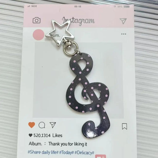 Kawaii Cartoon Acrylic Keychain - Sweet Musical Note Bag Charm & Fashion Illustration Accessory